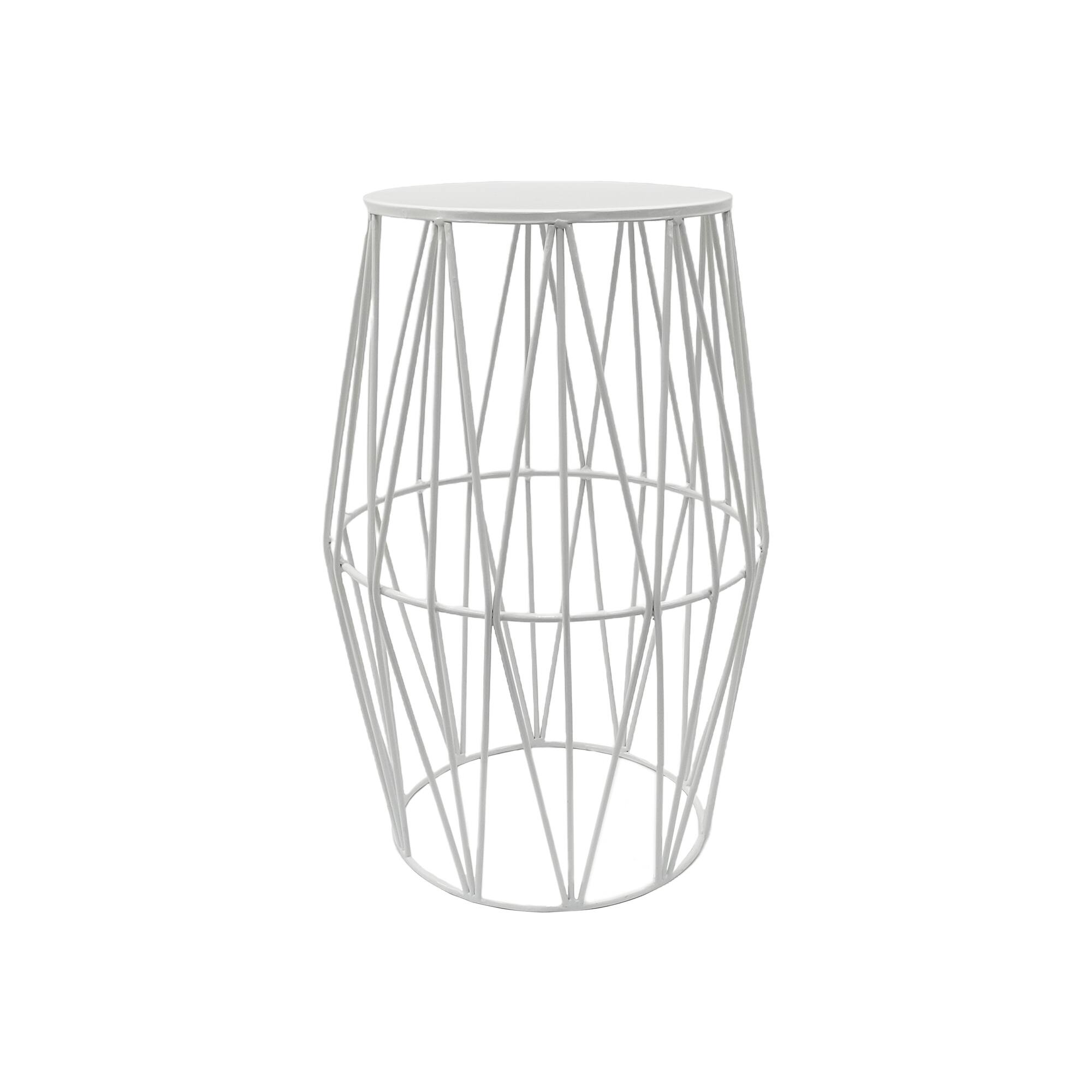 18" White Metal Outdoor Stool by Ashland®